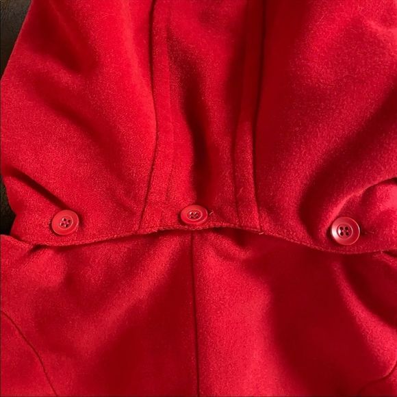 Tulle Jacket Red Blend Button Up Women's Peacoat XL - Picture 3 of 5